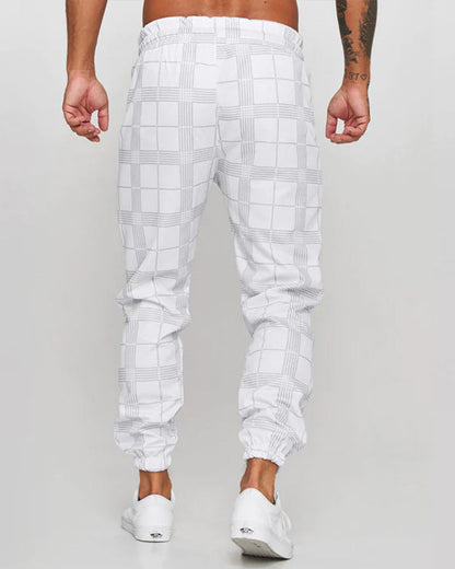 Men's plaid casual pants