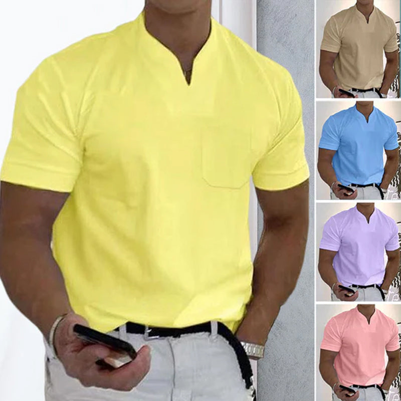 Plain V-neck T-shirt