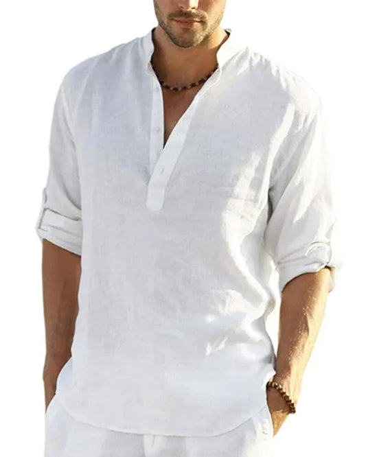 Men's shirt in cotton and linen