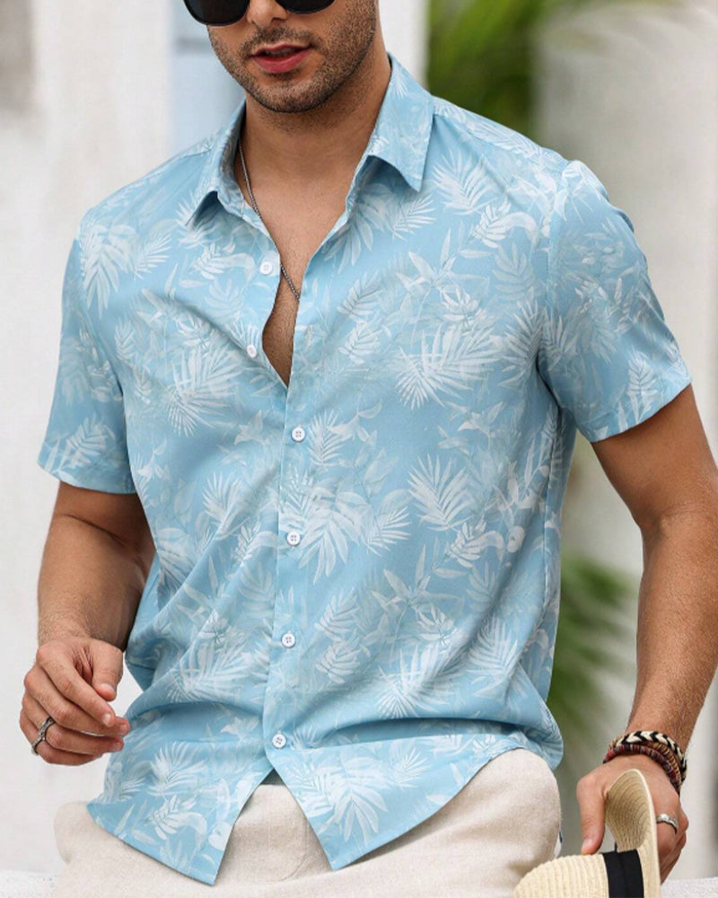 Men's Vacation Print Short Sleeve Shirt