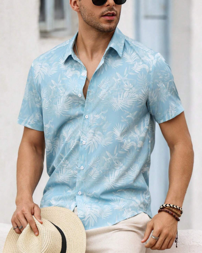 Men's Vacation Print Short Sleeve Shirt