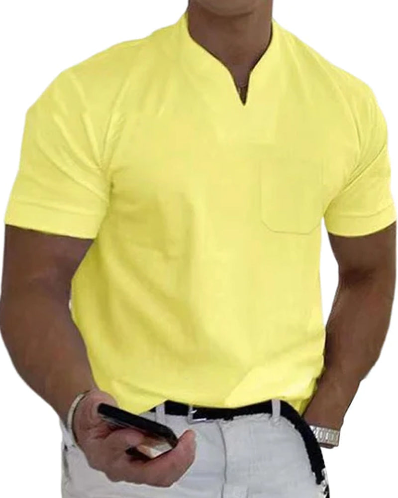 Plain V-neck T-shirt