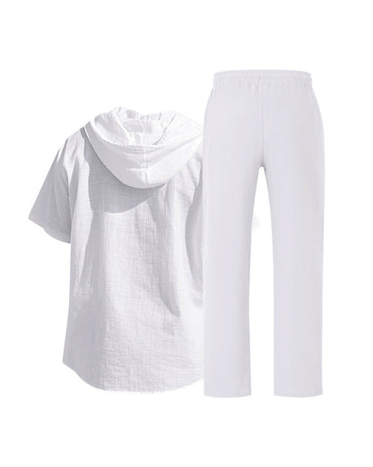 Men's Lightweight Hooded Two-Piece Set For Summer Casual Wear