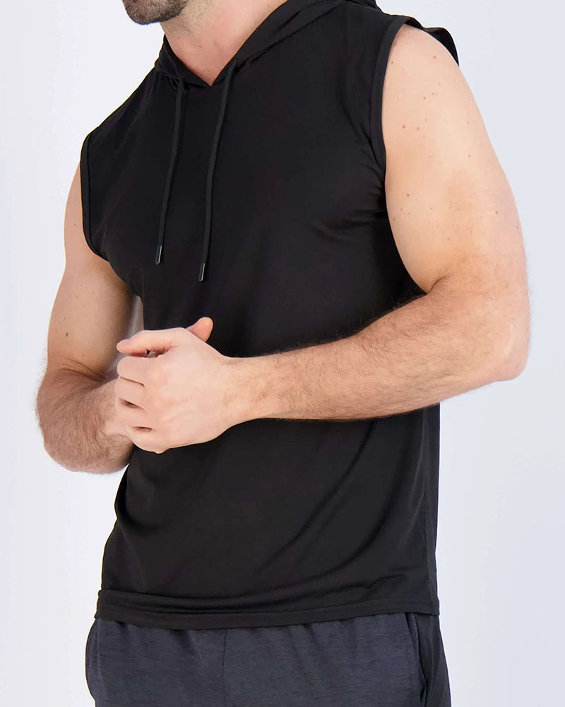 Sleeveless Hooded Sports Tank Top
