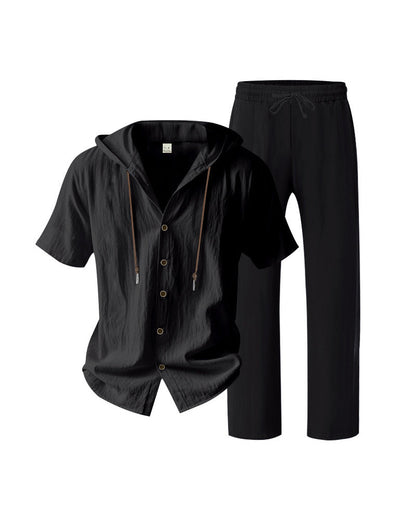 Men's Lightweight Hooded Two-Piece Set For Summer Casual Wear