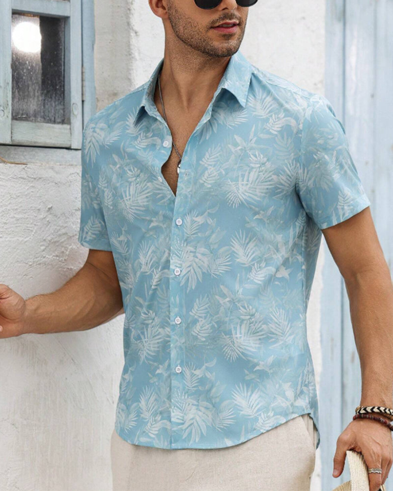 Men's Vacation Print Short Sleeve Shirt