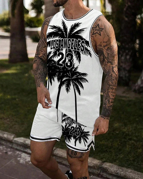 Sleeveless Tank Top Shorts Set